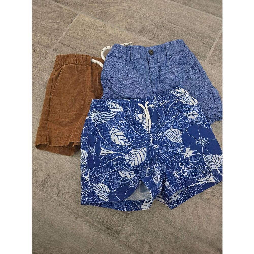 Toddler Boys Lot of Janie and Jack Shorts Size 18 to 24 Months Linen Swim